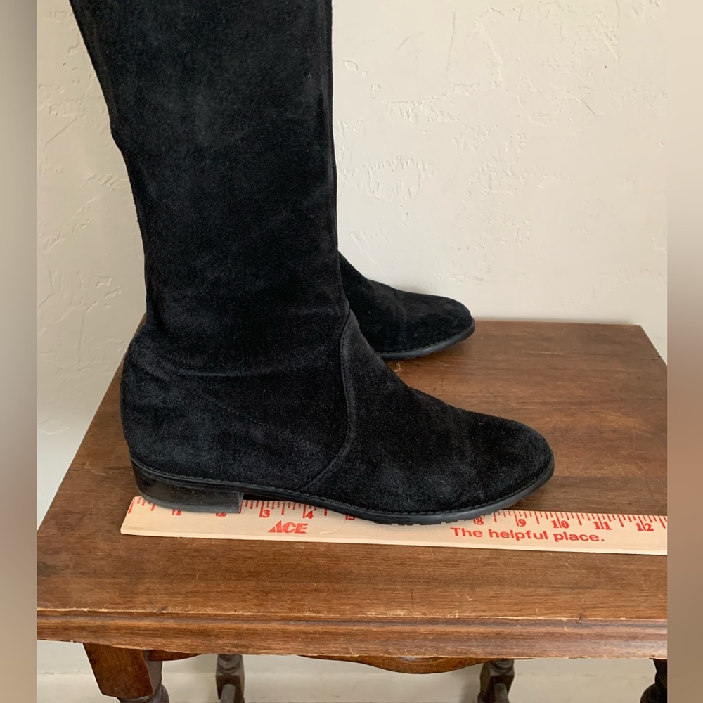 Stuart Weitzman Lowland Stretch Over The Knee Boots Black Suede sz 7.5 - Picture 8 of 10
